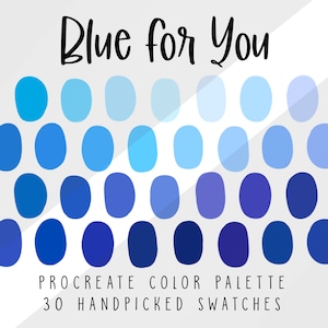 Blue Procreate Color Palette, Color Swatches,  Procreate Palette, Color Scheme, Indigo Blue