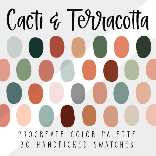 Cactus Terracotta Procreate Color Palette, Color Swatches,  Procreate Palette