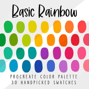 Rainbow Procreate Color Palette, Color Swatches,  Procreate Palette