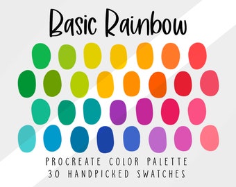 Rainbow Procreate Color Palette, Color Swatches,  Procreate Palette