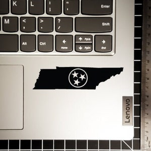 Tennessee Outline with Tri-Star Decal | Tennessee Sticker | Tennessee Tri-Star Sticker
