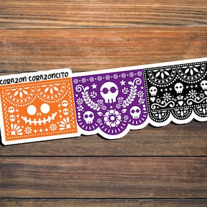 Mexican Stickers, Papel Picado, Latina Stickers, Latino Stickers, Dia De Los Muertos, Latina Owned, Laptop Stickers, Hydro Flask Stickers,