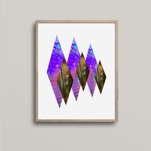 Disco Diamond Digital Print, Aesthetic Print, Living Room Art, Bedroom Art, Geometric Art, Wall Print, Digital Download, Wall Print