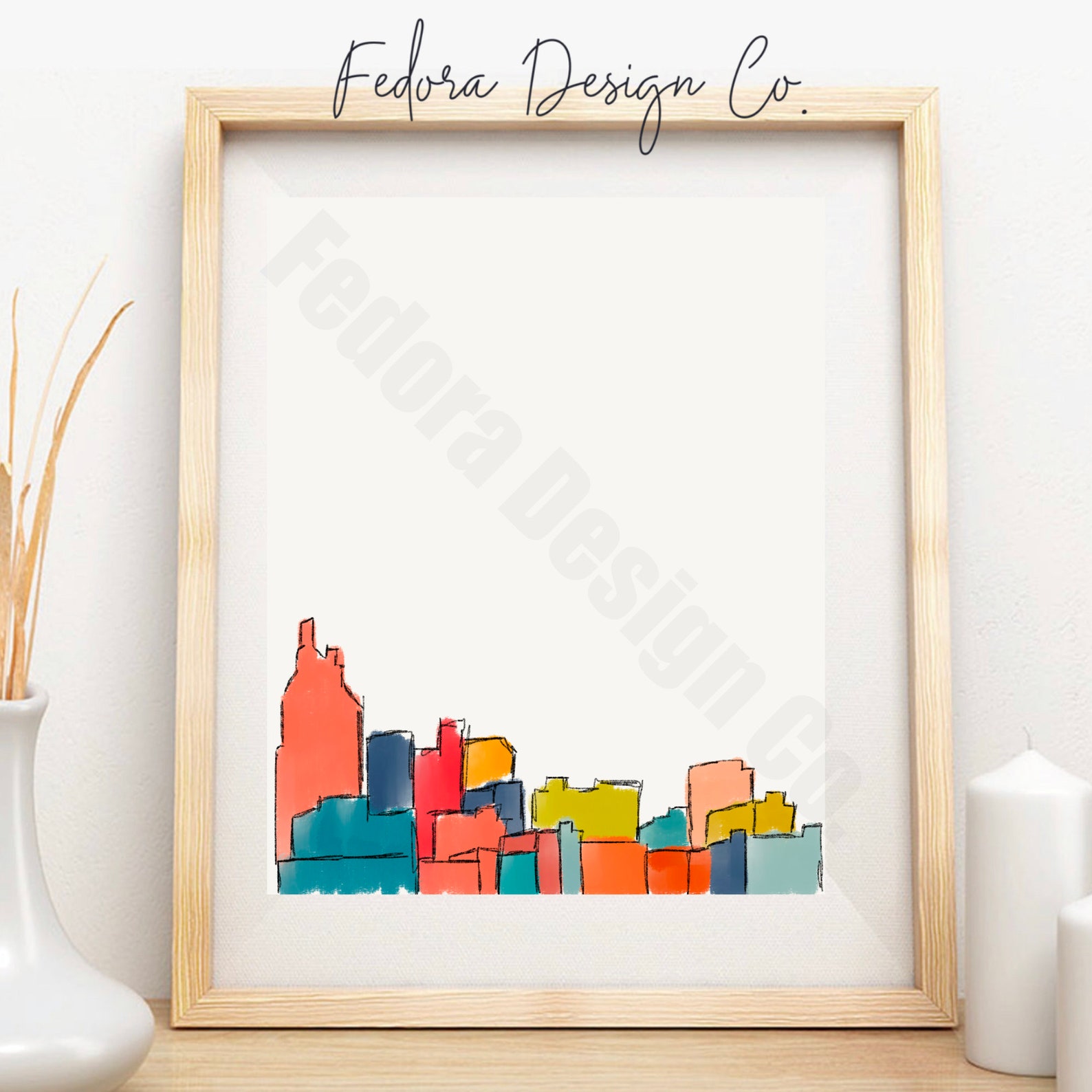 Nashville Skyline Illustration Digital Download Nash - Etsy