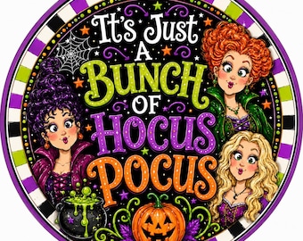 Bunch Of Hocus Pocus Sign, Scary Halloween Wreath Signs, Halloween Wreath Signs