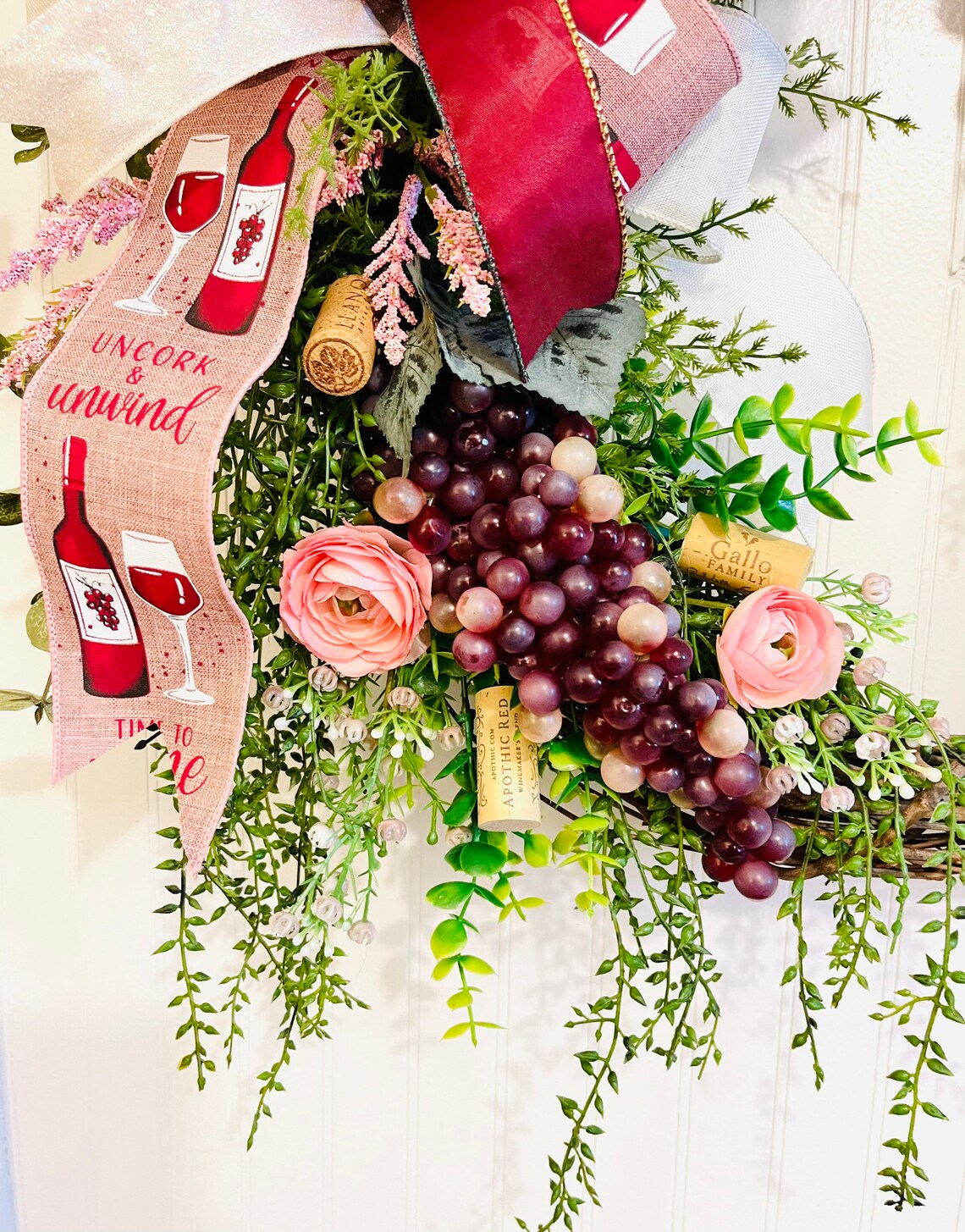 Wine Themed Wreaths Wine Wreath Decorative Wreath Kitchen Etsy