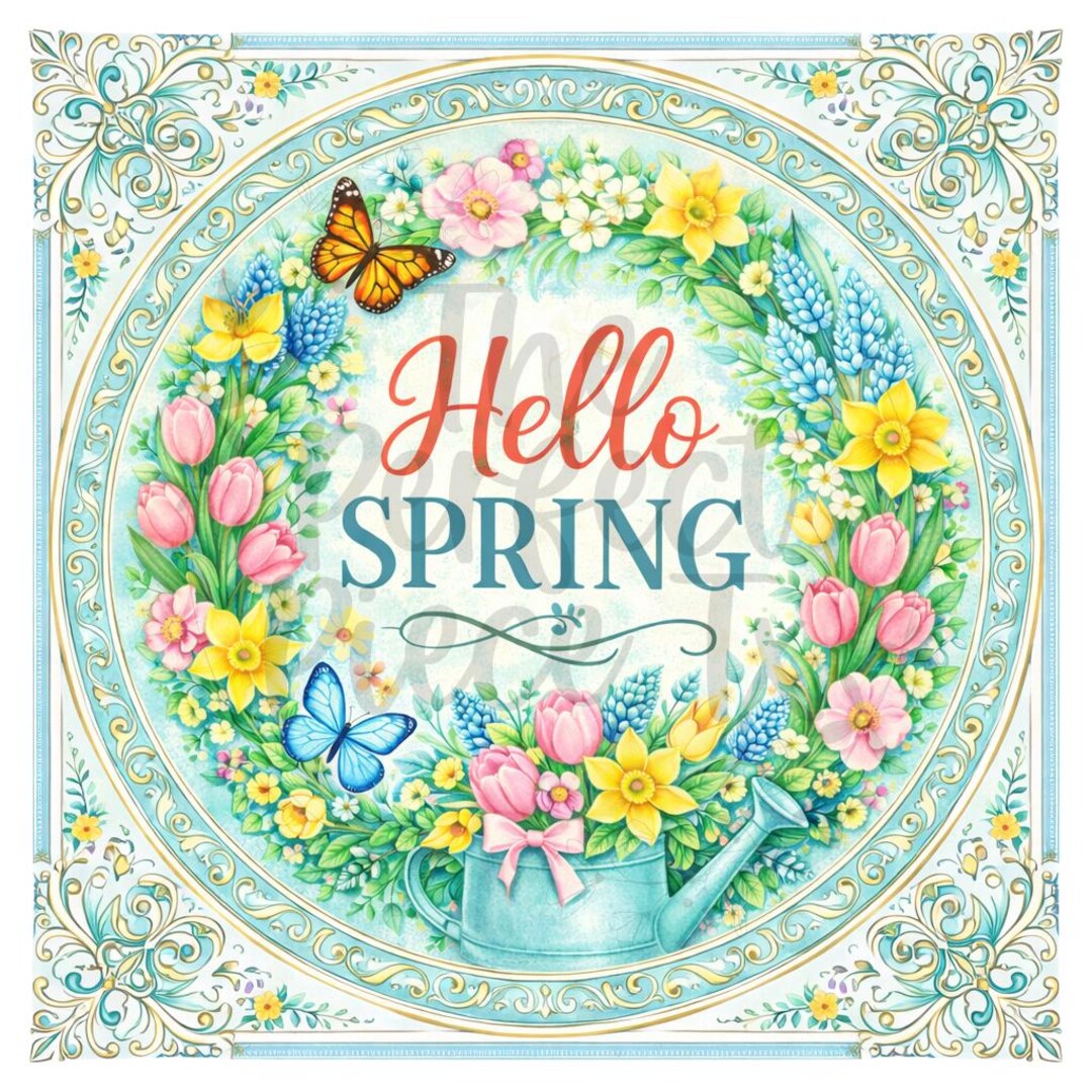 Hello Spring Flower Sign Hello Spring Wreath Sign, Floral Square Door Hanger - Etsy