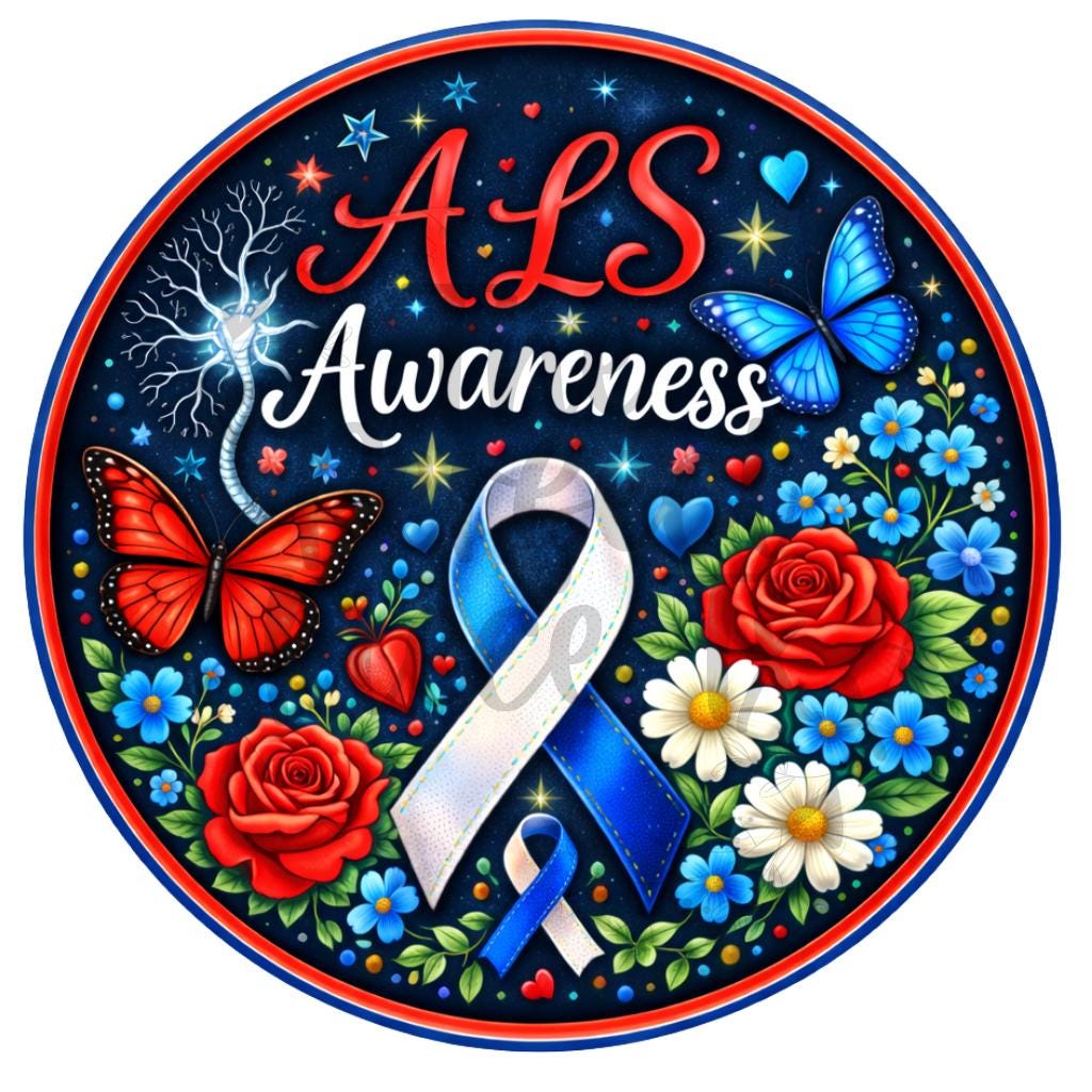 ALS Awareness Wreath Sign, Initial Design, UV Coated, ALS Awareness ...