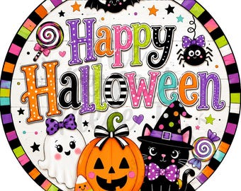 Happy Halloween Wreath Sign, Scary Halloween Wreath Signs, Halloween Wreath Signs