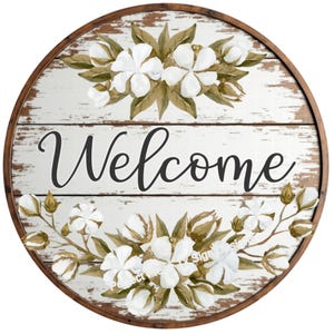 Welcome Cotton Rustic Wreath Sign, Welcome Wreath Signs, Welcome Rustic ...
