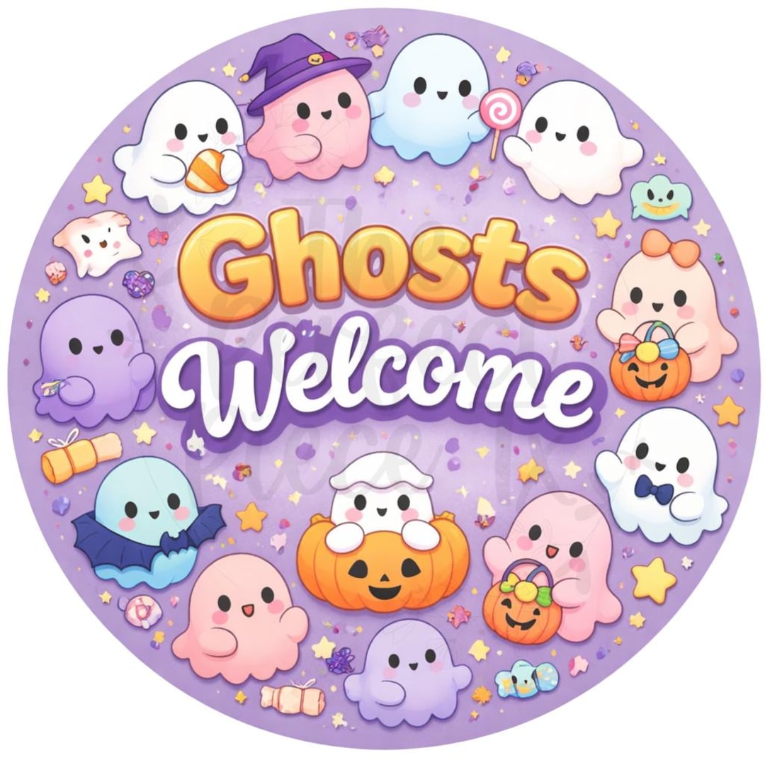 Welcome Ghost Ghosts Welcome Wreath Sign, Halloween Decor - Etsy