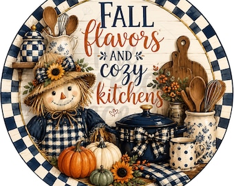 Fall Flavors and Cozy Kitchens Wreath Sign, Fall Scenery Wreath Sign, Fall Wreath Signs