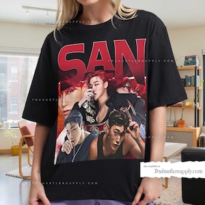 Choi San Ateez Kpop Inspired Graphic Shirt, San Retro T Shirt, Choi San Kpop Bootleg Shirt, Vintage Kpop Shirt for her Birthday