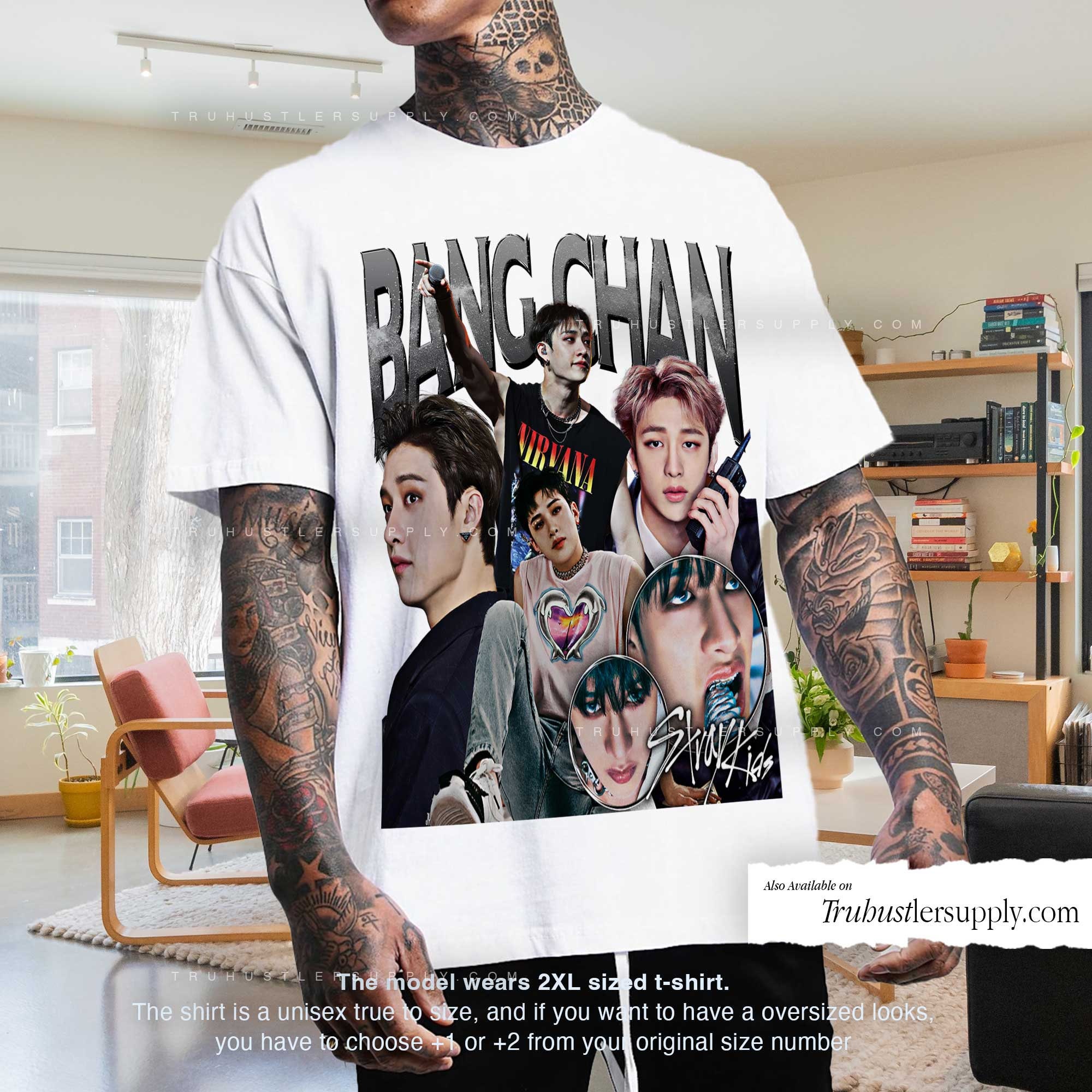 straykids ユニフォームTシャツ Bang Chan Bangchan Retro 90s Bootleg T-shirt, KPOP T-shirt and Gift