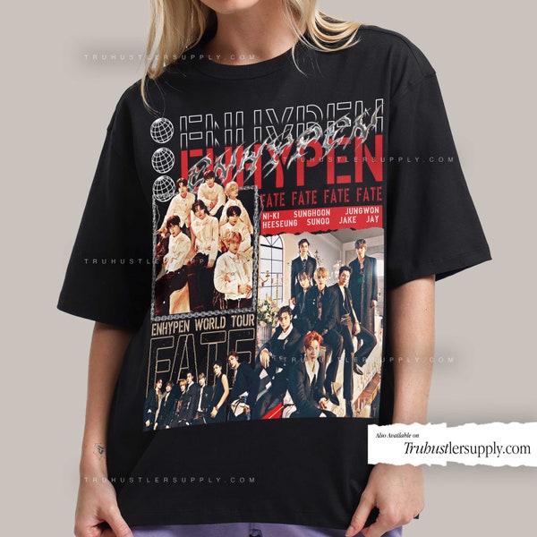 Enhypen Kpop Shirt Tee, World Tour Fate 2023 Merch, Dark Blood Tee, Engene Tee, Vintage Retro Unisex Hoodie Bootleg Sweatshirt