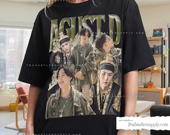 Vintage Yoongi Retro Looks T-shirt, Vintage Agust D T-shirt, Yoongi Retro Grafische T-shirt