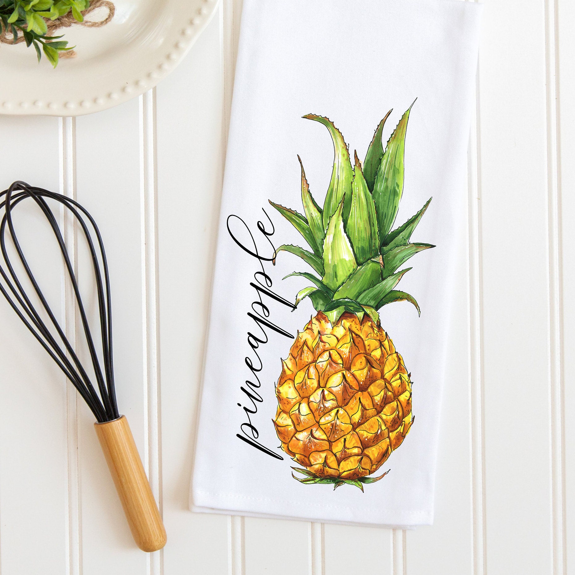 Pineapple Kitchen Tea Towel Tropical Kitchen Décor Pineapple Etsy