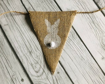 Bunny Burlap Banner, Easter Banner