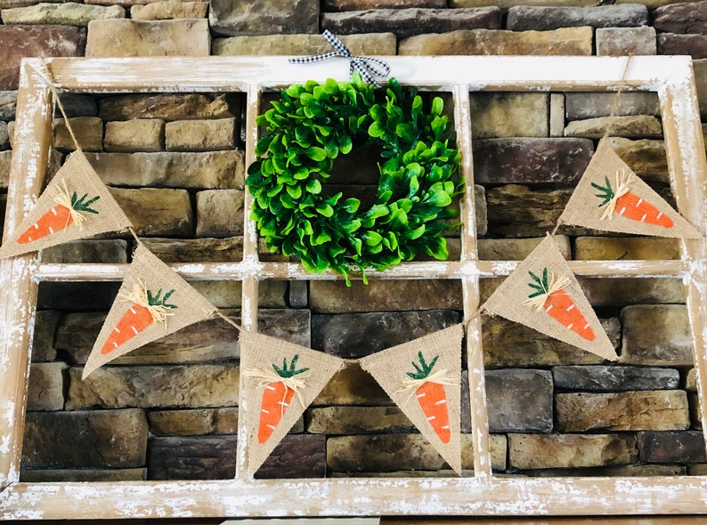 Rustic Carrot Burlap Banner Carrot flag banner Carrot garland