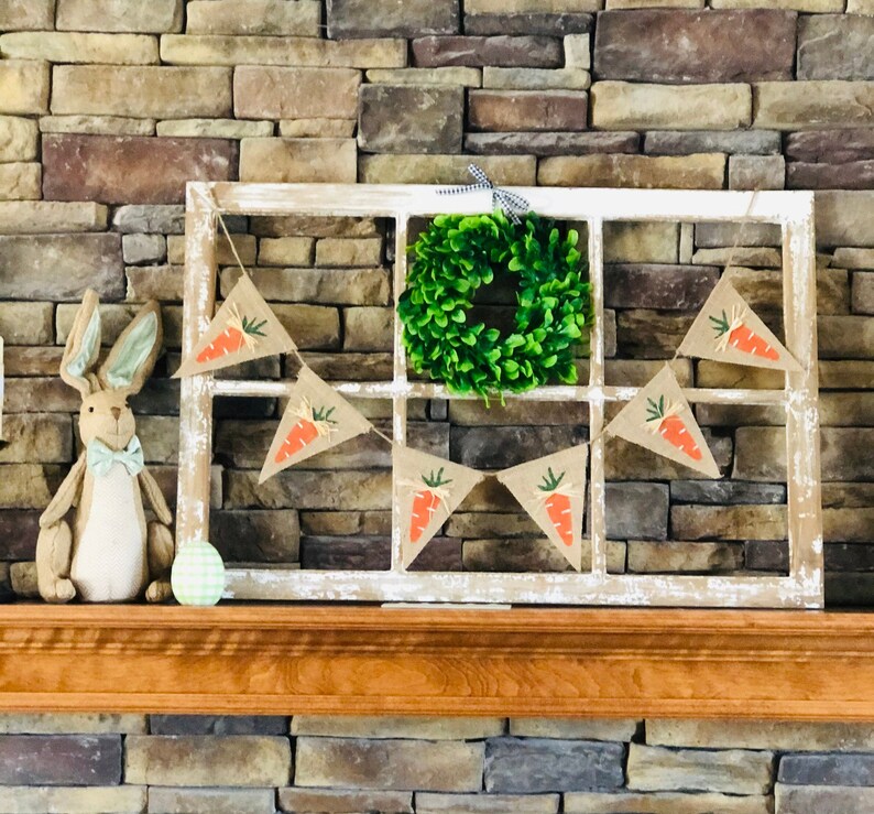 Rustic Carrot Burlap Banner Carrot flag banner Carrot garland