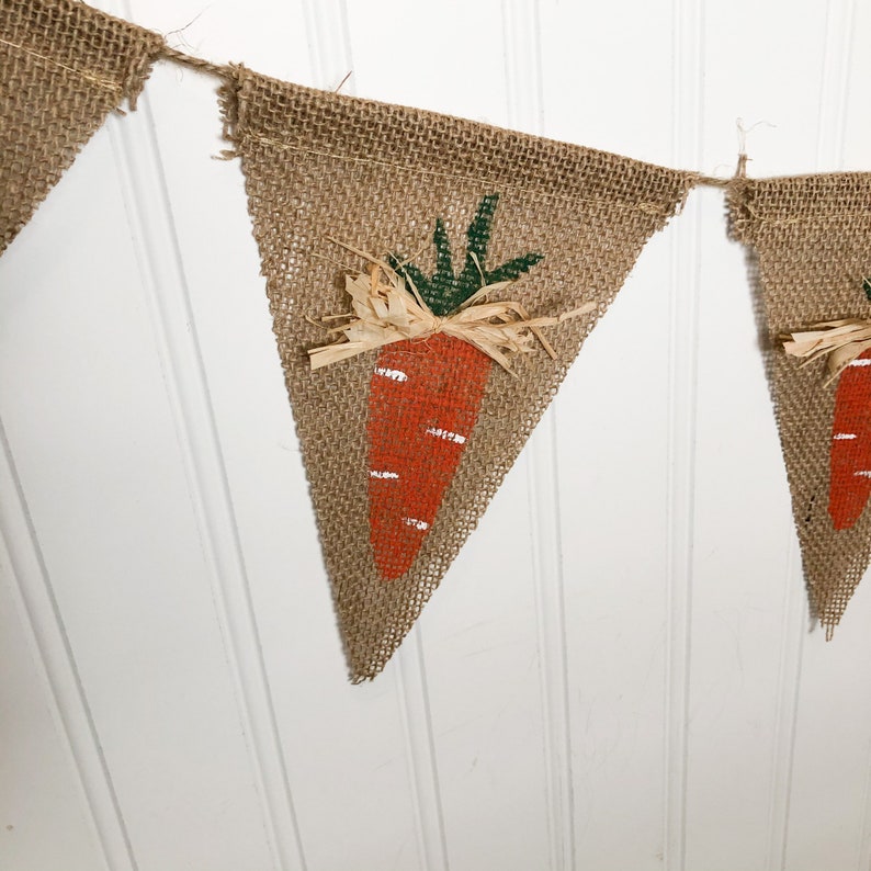 Rustic Carrot Burlap Banner Carrot flag banner Carrot garland
