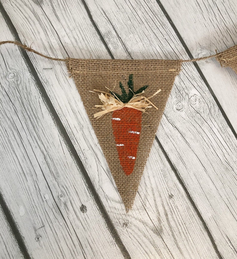 Rustic Carrot Burlap Banner Carrot Flag Banner Carrot Etsy