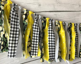 Lemon Rag Tie Garland, Lemon Banner