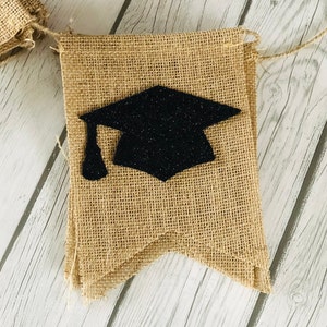 Graduation Burlap Banner, 2024 Grad; Congrats Grad;  Personalized Grad Banner, Rustic Graduation