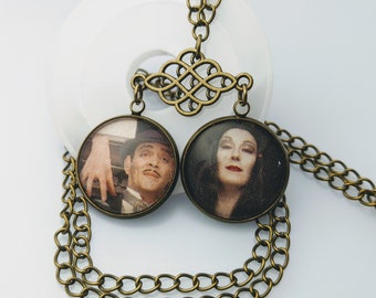 Morticia Necklace Carolyn Jones as Morticia Addams The Addams Family Photo Pendant Gothic Necklace Gothic Pendant Morticia Pendant