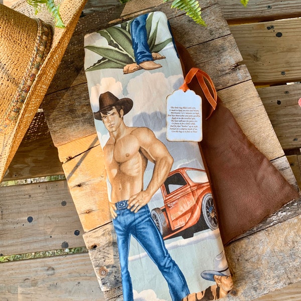 Birthday Gift, Extra Long Neck wrap, Sexy Cowboy Neck Roll 5 - Compartments, Heat Pack Reusable, Heat Therapy, Heat Pad for her period pain