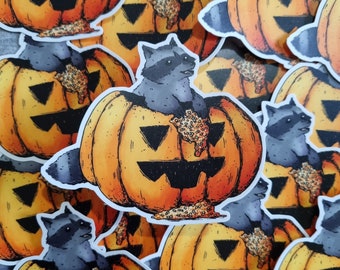 RACCOON PUMPKIN - Sticker