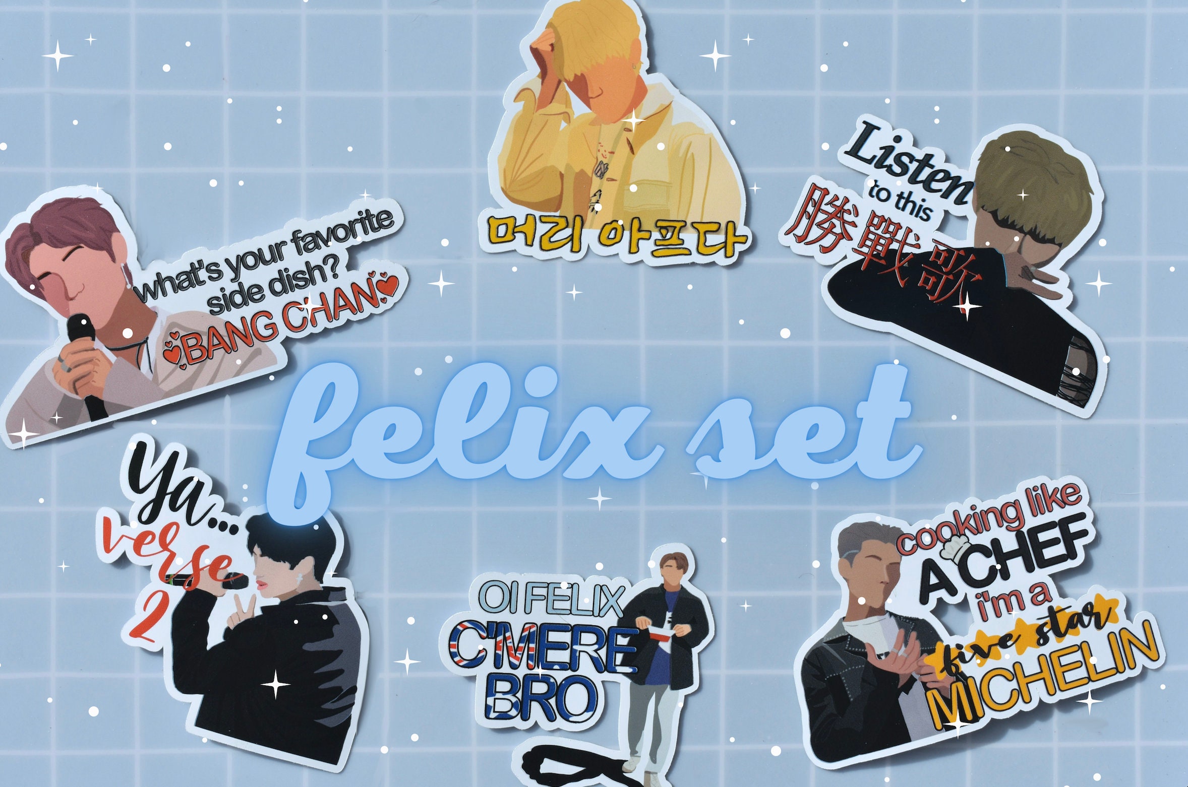 Stray Kids Vinyl Stickers pack of 6 - Etsy