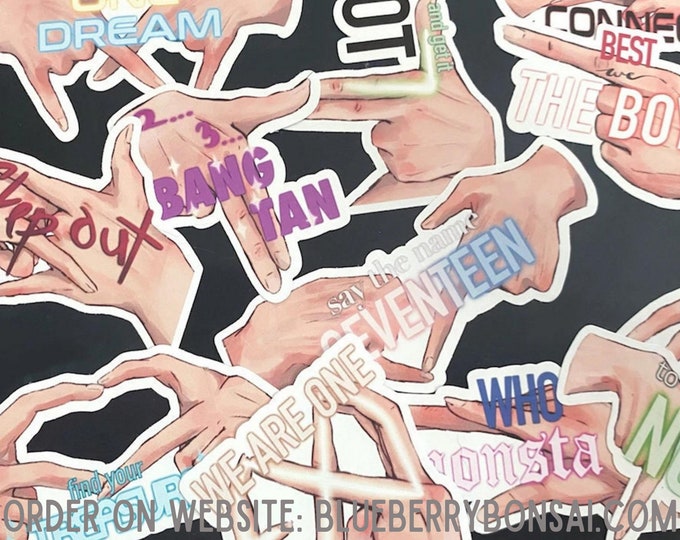 Kpop Hand Sign Stickers Etsy
