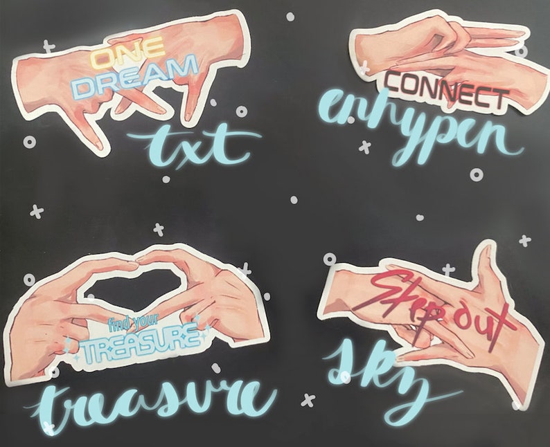 Kpop Hand Sign Stickers boygroup Edition Etsy UK