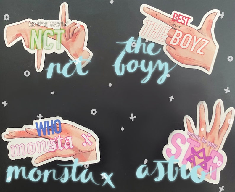 Kpop Hand Sign Stickers boygroup Edition Etsy UK