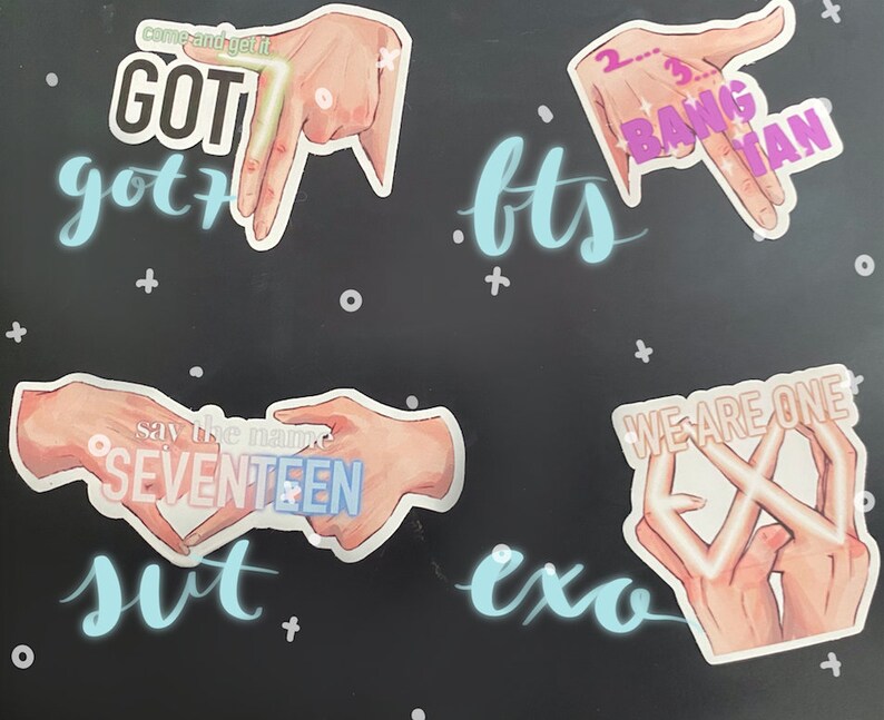 Kpop Hand Sign Stickers boygroup Edition Etsy Canada