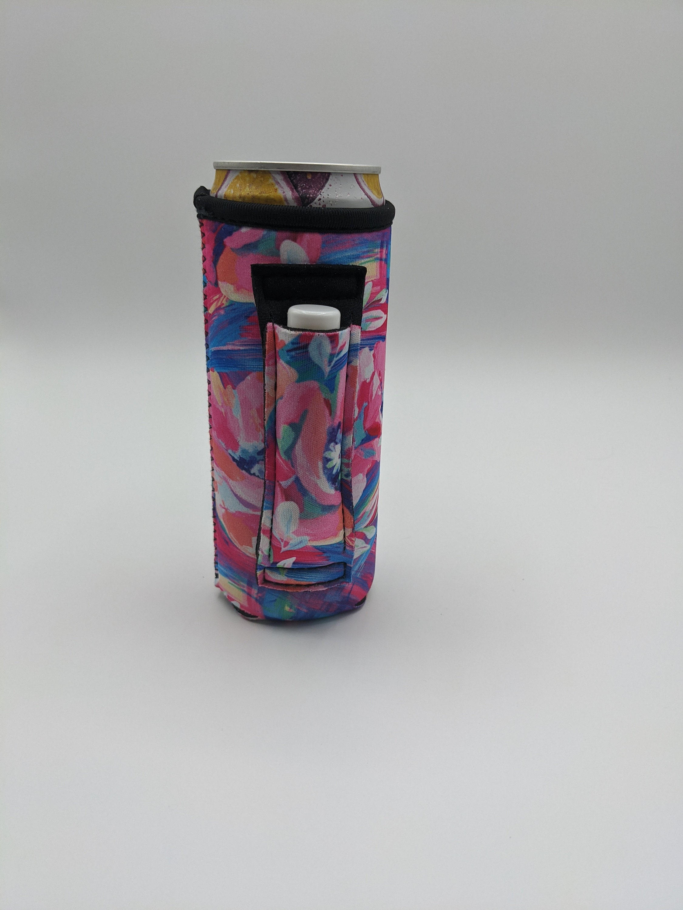 12oz Kokomo slim Can Koozie with Handle and pocket Etsy