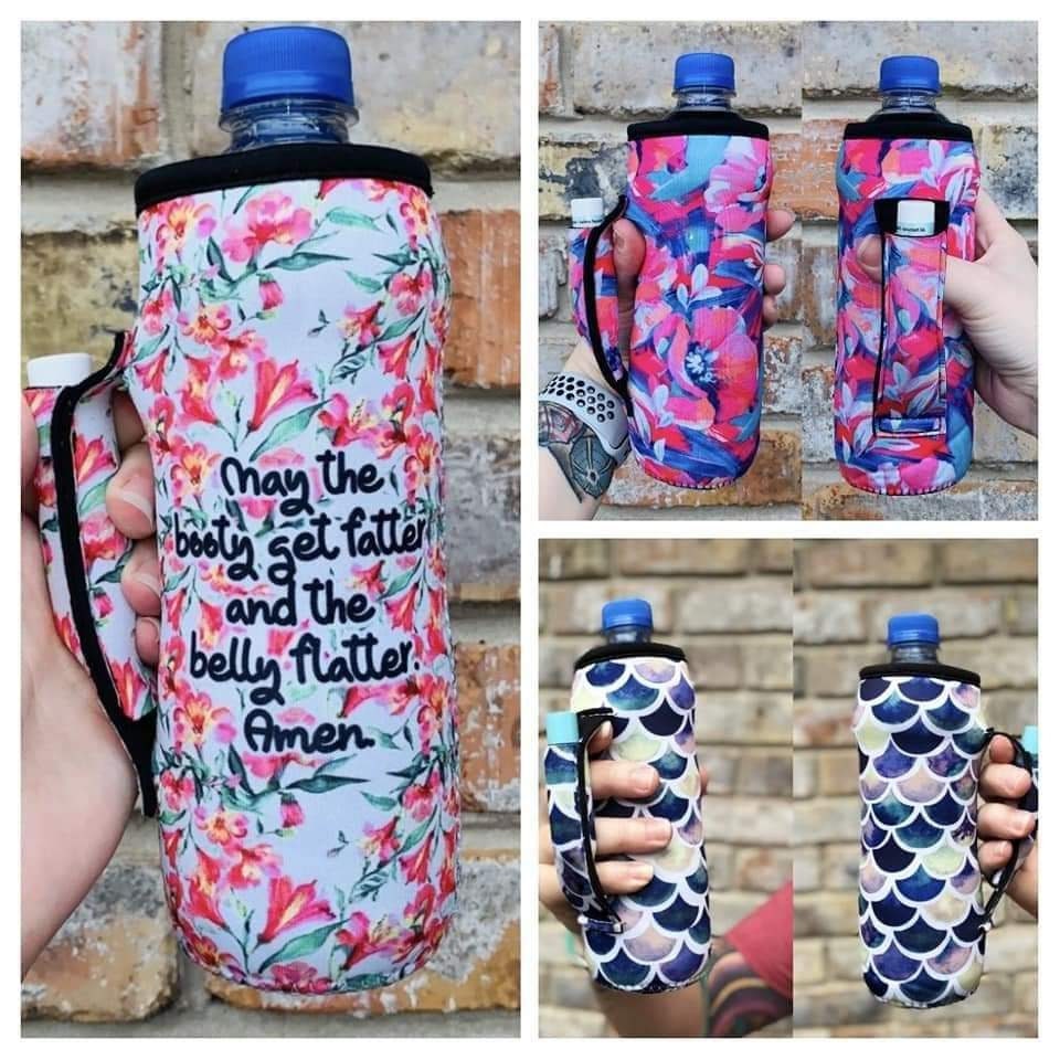Personalized Water bottle Sleeve with handle and pocket Etsy