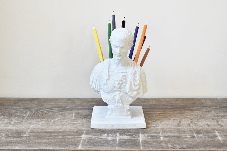 Julius Caesar Pen Holder 3D Printed Statue Bust Caesar Etsy UK