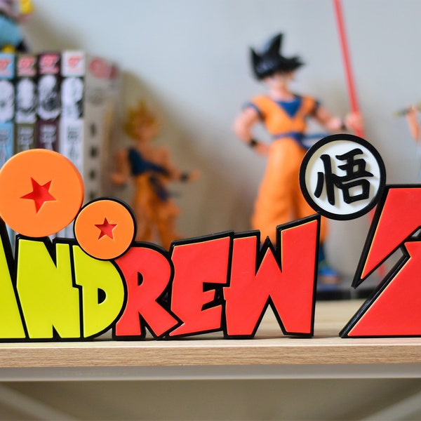 Custom Dragon Ball Z Inspired Name Plate, Personalised Desk Sign, Boy Gift, Gift for Girl, Kid Room Sign, Kid Playground Sign