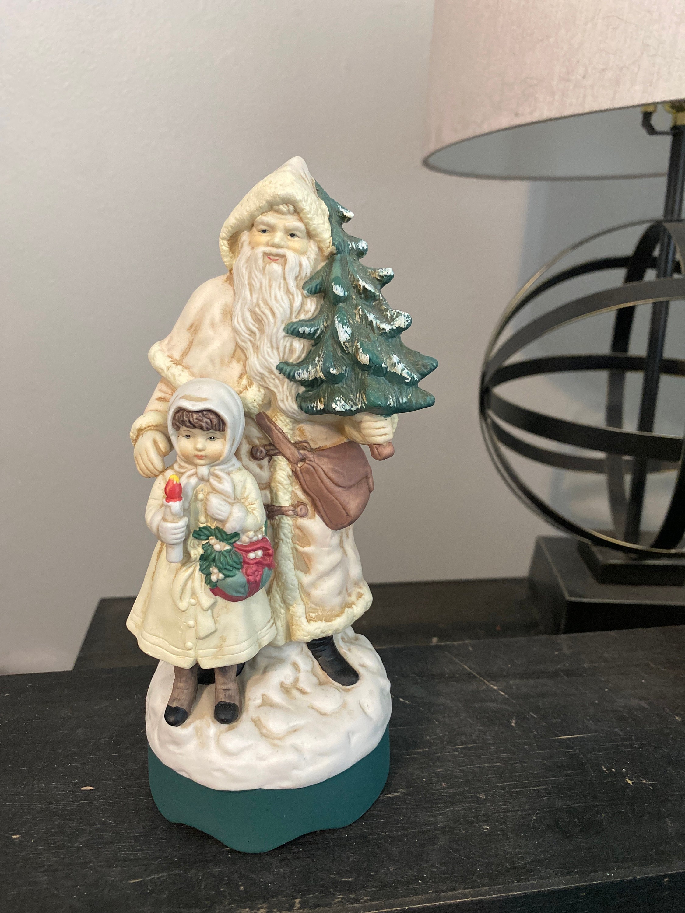 Vintage 1980s Schmid Santa Music Box - We Wish You a Merry