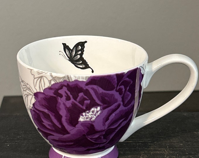 Vintage Portobello by Inspire Flowers and Butterflies Jumbo 16oz Mug Etsy