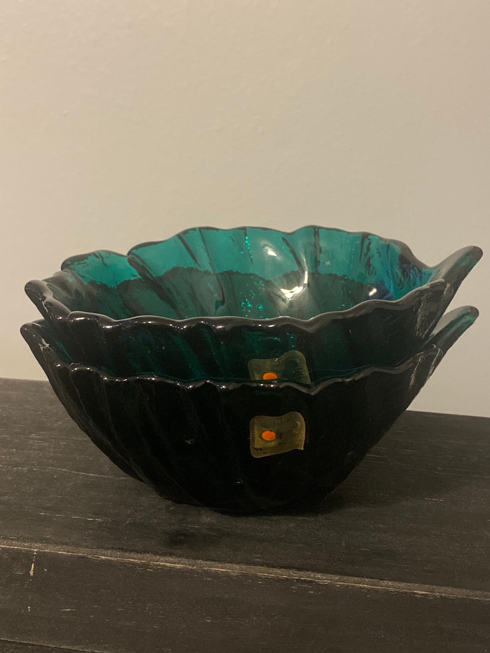 Blenko Cabbage/lettuce Leaf Salad Bowls Set of 2 Etsy