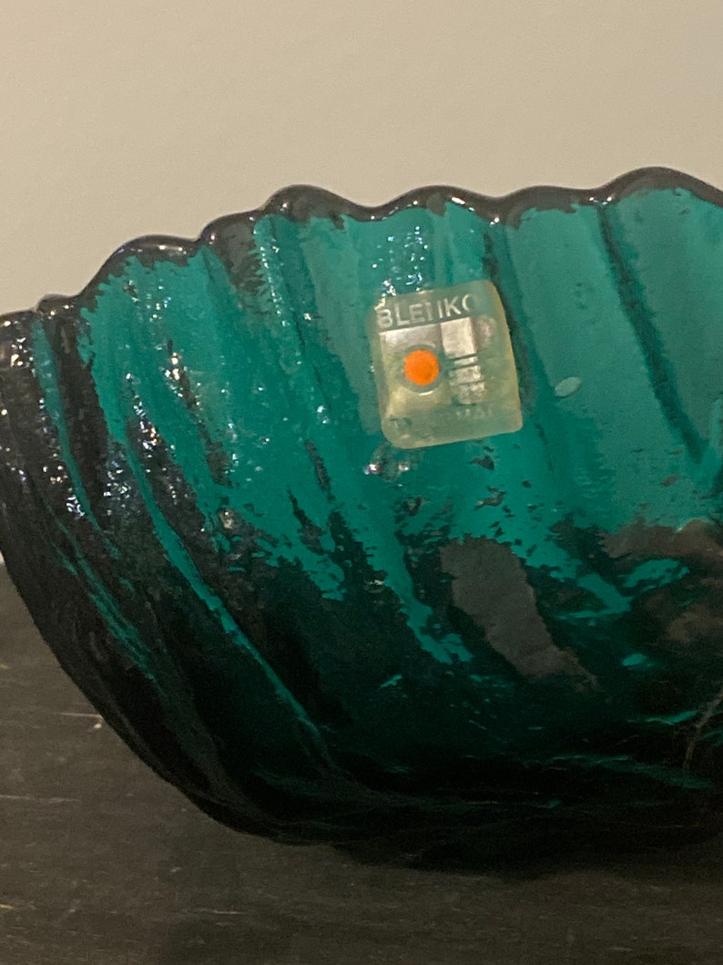 Blenko Handmade Cabbage/lettuce Leaf Salad Bowls Set of 2 Etsy