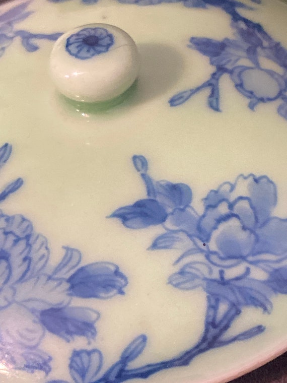 Vintage Porcelain Lidded Trinket Jar - Hand Paint… - image 8