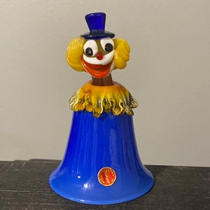 Murano Italy Clown Art Glass Bell