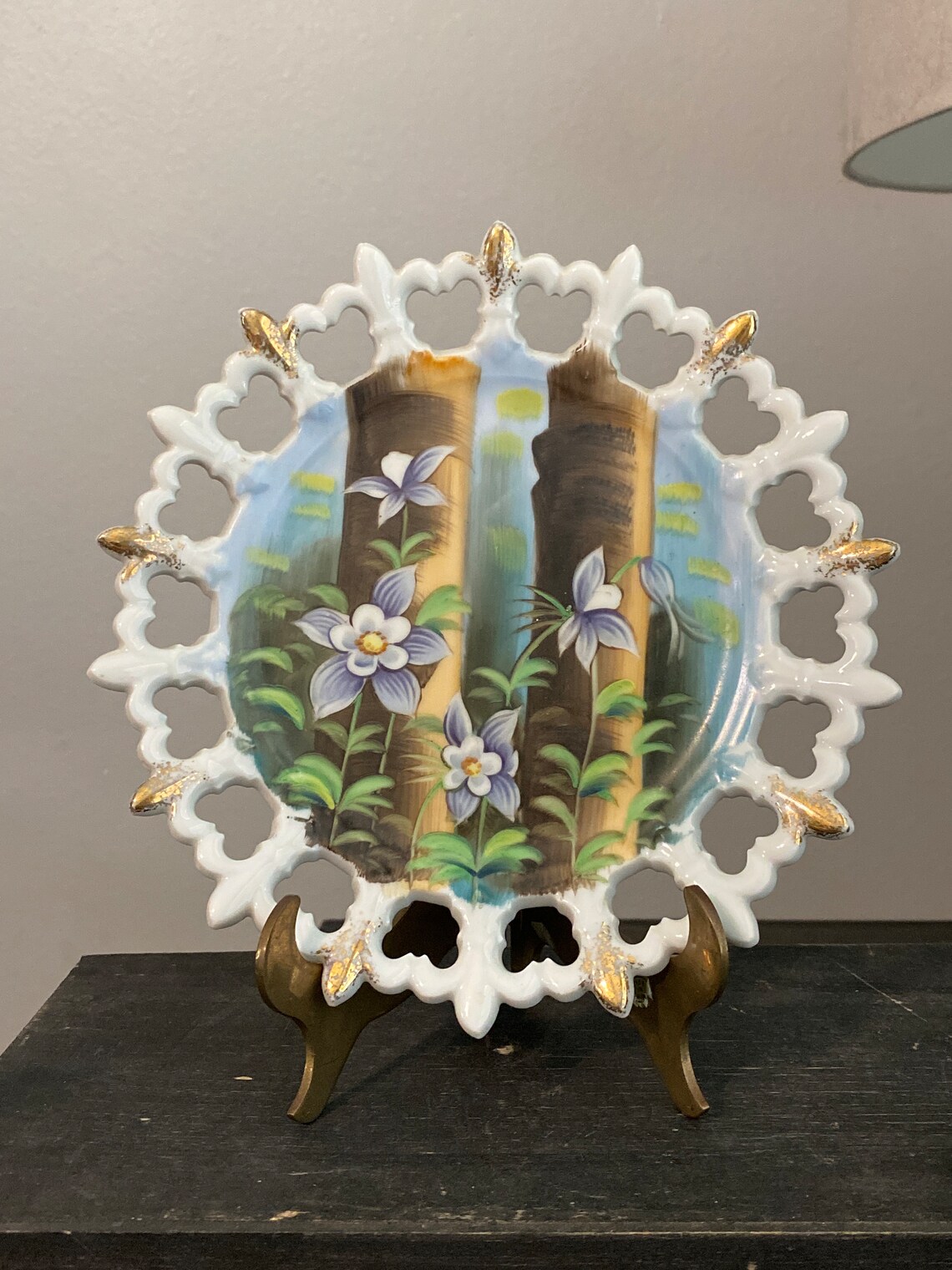 Norcrest Reticulated Decorative Wall Plate Hand Painted Colorado