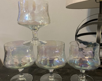 Vintage Iridescent Brandy Snifters/Dessert Glasses