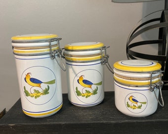 Vintage Rosenthal Netter Bird Canister Set - Set of 3