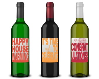 Housewarming Wine Bottle Labels